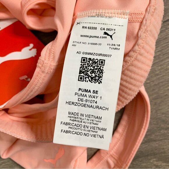 PUMA 4Keeps Sports Bra Cropped Tank Top Peach Bud Medium support Racerback XS - Picture 8 of 12